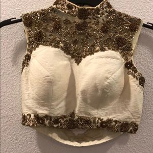 Bollywood 2 pieces skirt top with a drape.